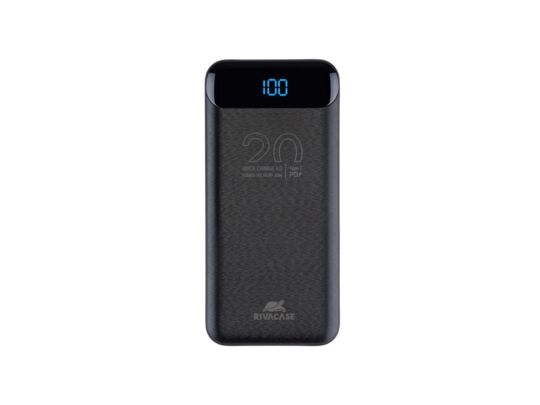 Внешний аккумулятор с дисплеем, 20000 mAh, черный